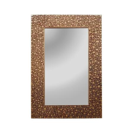 PROCOMFORT 33 in. Reflection Rectangular Framed Wall Mirror, Textured Brass PR2827551